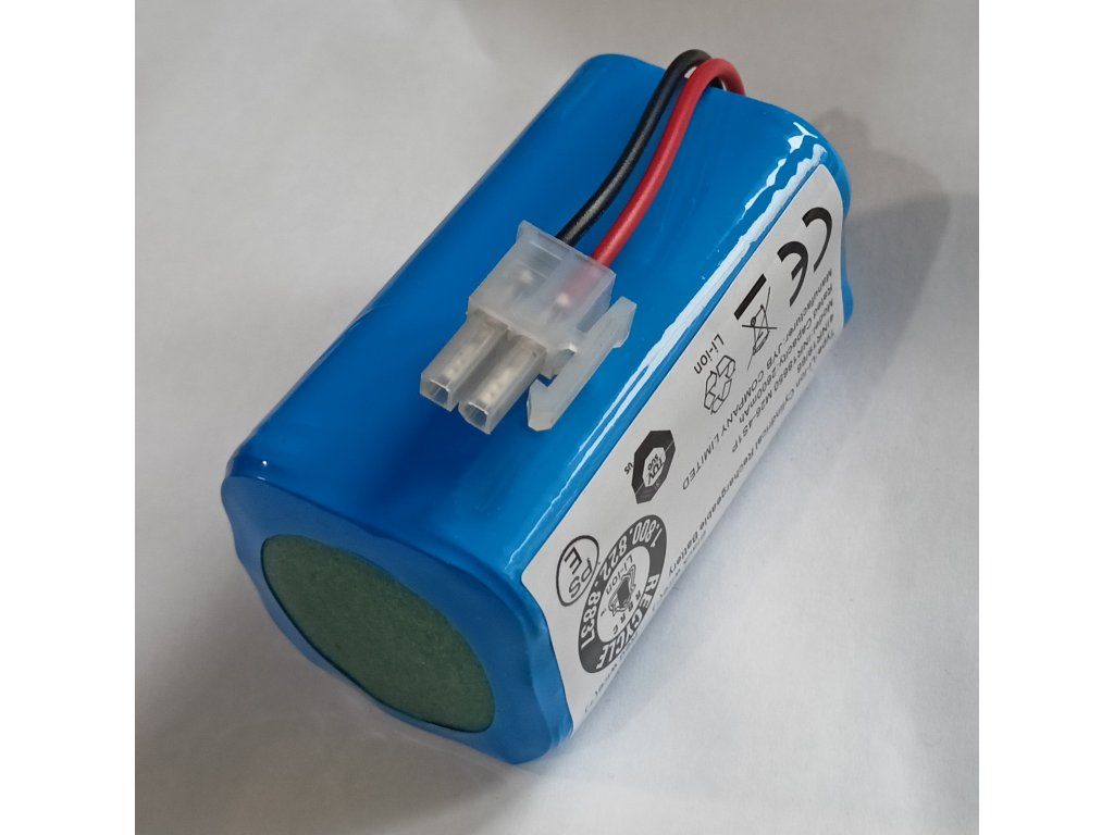 Náhradní Li-ion baterie 14,4V/14,8V 2600mAh do robotického vysavače se zapojením 4S1P a bílým dvoupinovým konektorem se zámkem