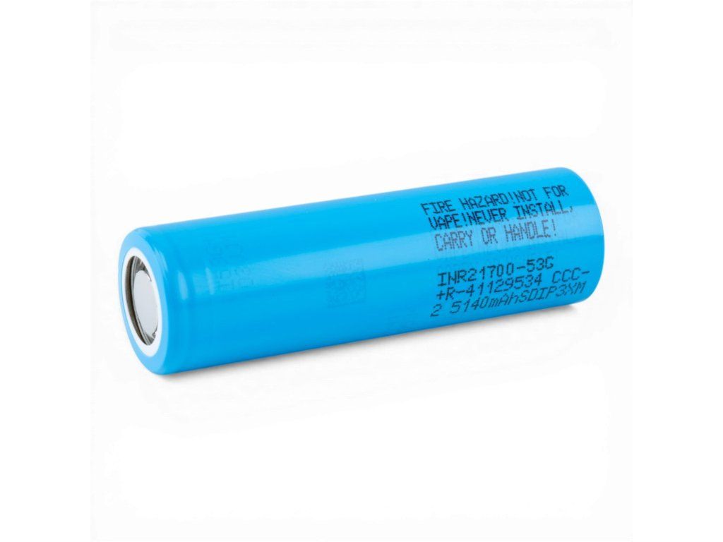 Li-ion článek Samsung INR21700-53G ve formátu 21700 s modrou bužírkou