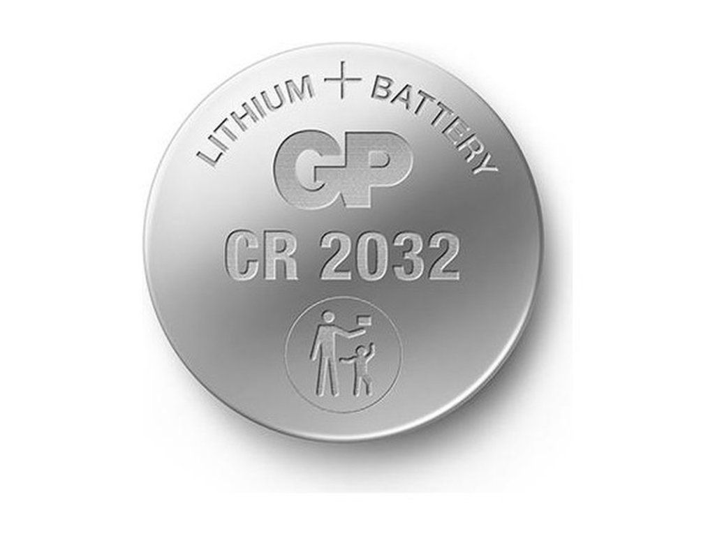 Lithiová knoflíková baterie GP CR2032 s napětím 3V a průměrem 20 mm